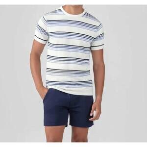 NEW RON DORFF knitted striped t-shirt in off white